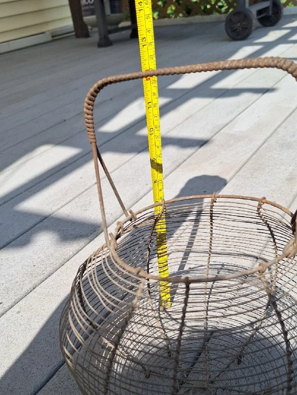 Large vintage french wire Egg Basket. Kitchen Storage & Decoration